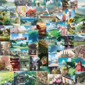 Anime Scenery Stickers – 5 pcs