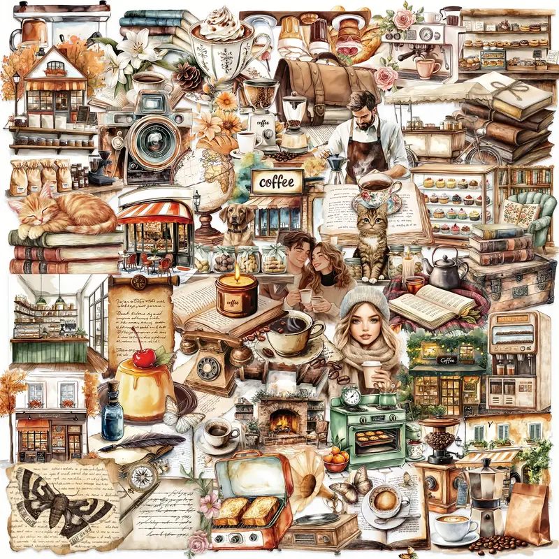 Retro Coffee Stickers – 5 Pcs☕✨ - Image 2