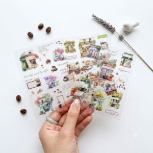 Vintage European Cafe & Coffee Shop Sticker Sheets ☕🏡📜