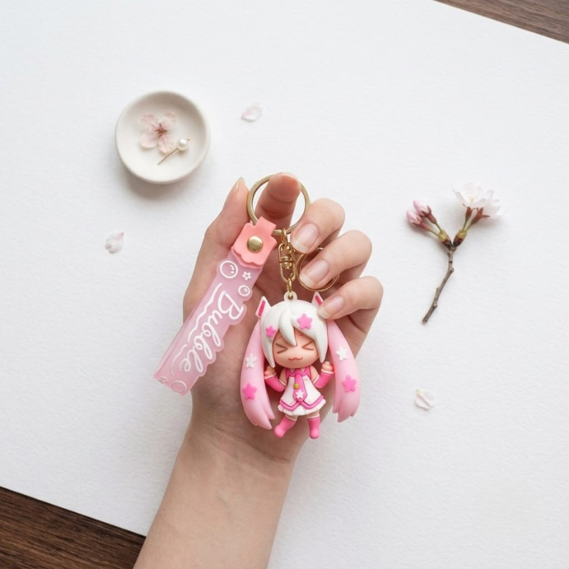 Kawaii Anime "Bubble" Chibi Character Keychain ๐ธ๐ซ - Image 2