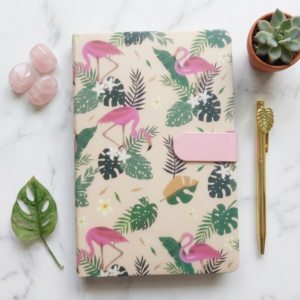 Tropical Monstera Leaf Hardcover Spiral Notebook