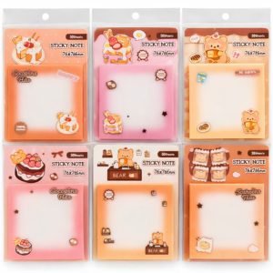 Kawaii Cozy Bear Bakery Sticky Notes – 5 🐻🍰