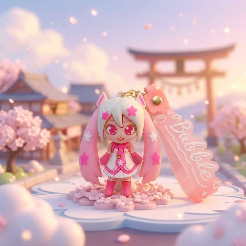 Kawaii Anime "Bubble" Chibi Character Keychain ๐ธ๐ซ - Image 4