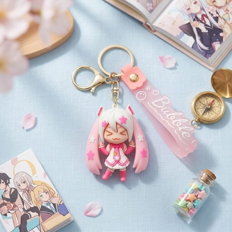 Kawaii Anime "Bubble" Chibi Character Keychain ๐ธ๐ซ