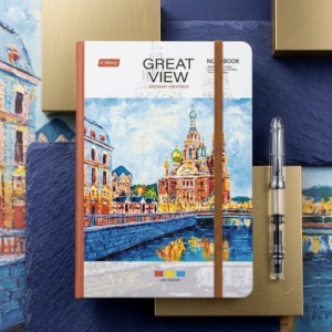 "Great View" Oil Painting Aesthetic Journal Notebook | Hardcover Planner with Elastic Band 🖼️✨