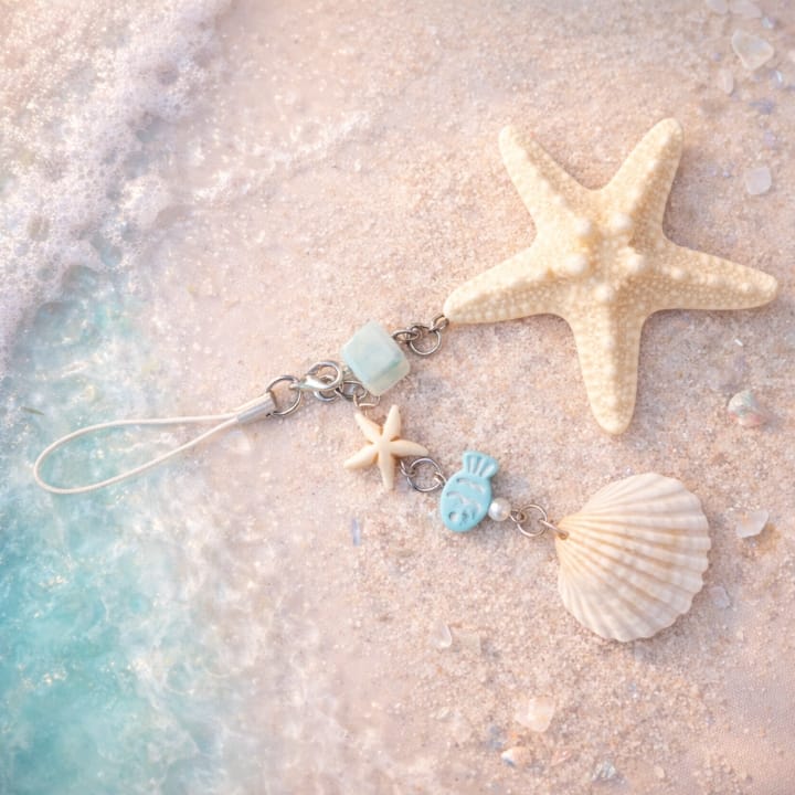 Ocean Breeze Shell & Starfish Phone Charm / Keychain πβ¨ - Image 8