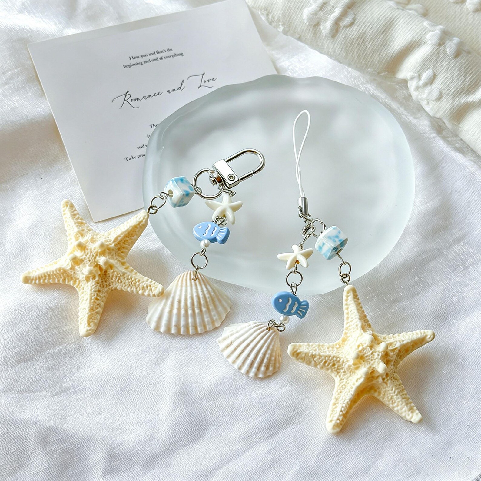 Ocean Breeze Shell & Starfish Phone Charm / Keychain πβ¨ - Image 3