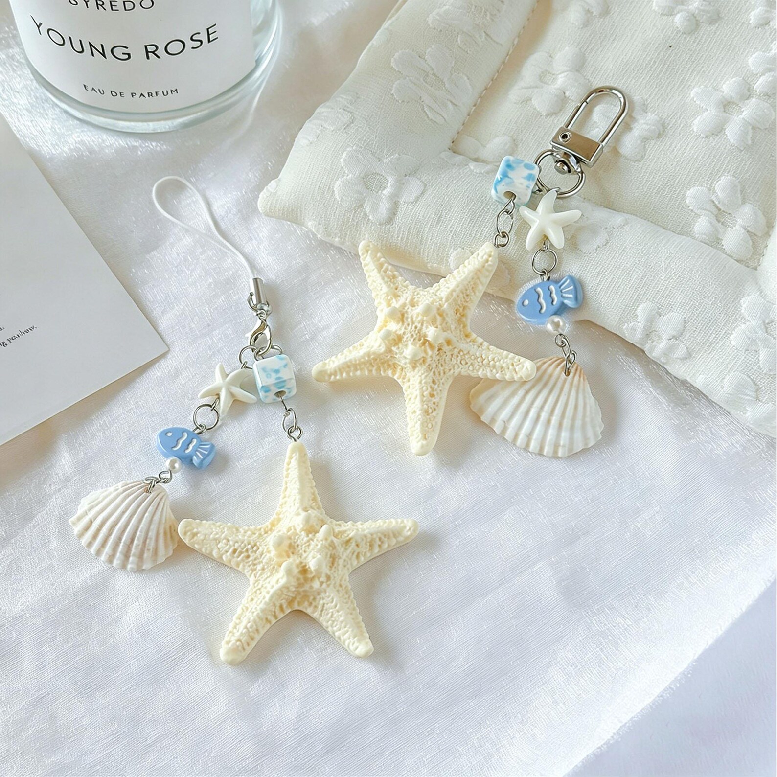 Ocean Breeze Shell & Starfish Phone Charm / Keychain πβ¨